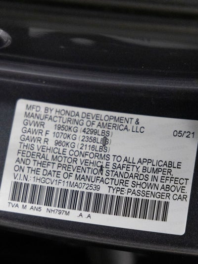 2021 Honda Accord LX