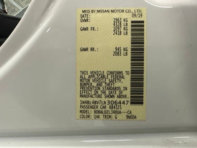 2020 Nissan Altima 2.5 S