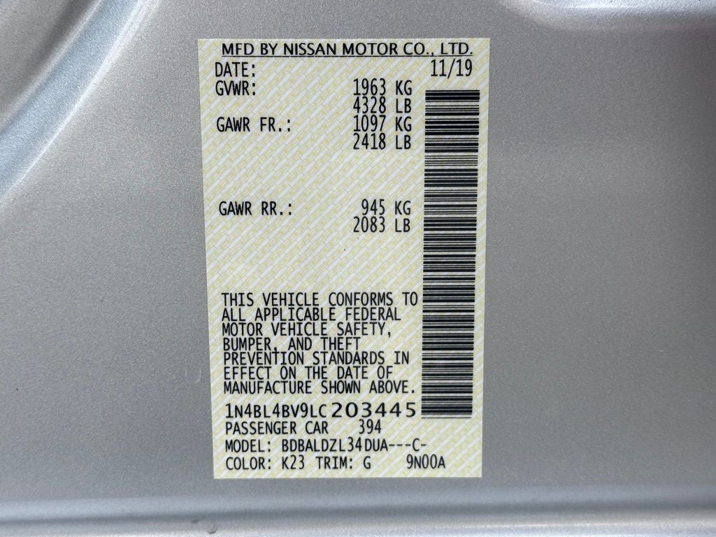 2020 Nissan Altima 2.5 S