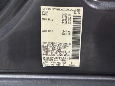 2022 Nissan Altima 2.5 SV