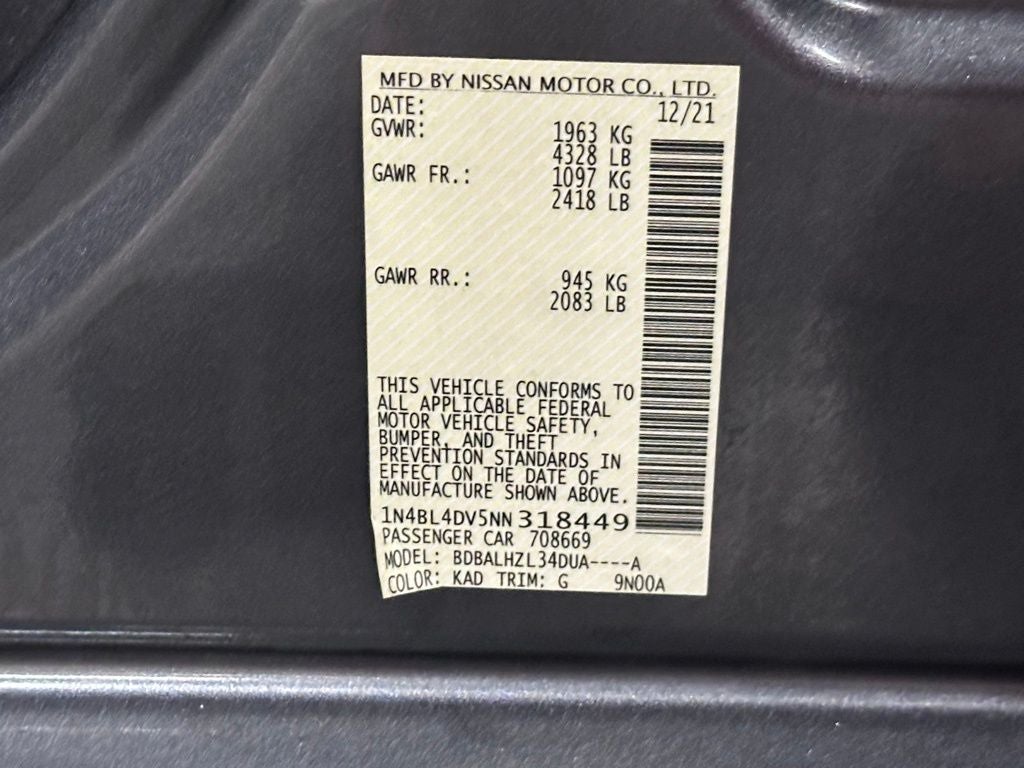 2022 Nissan Altima 2.5 SV