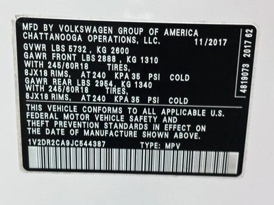 2018 Volkswagen Atlas 3.6L V6 SE w/Technology