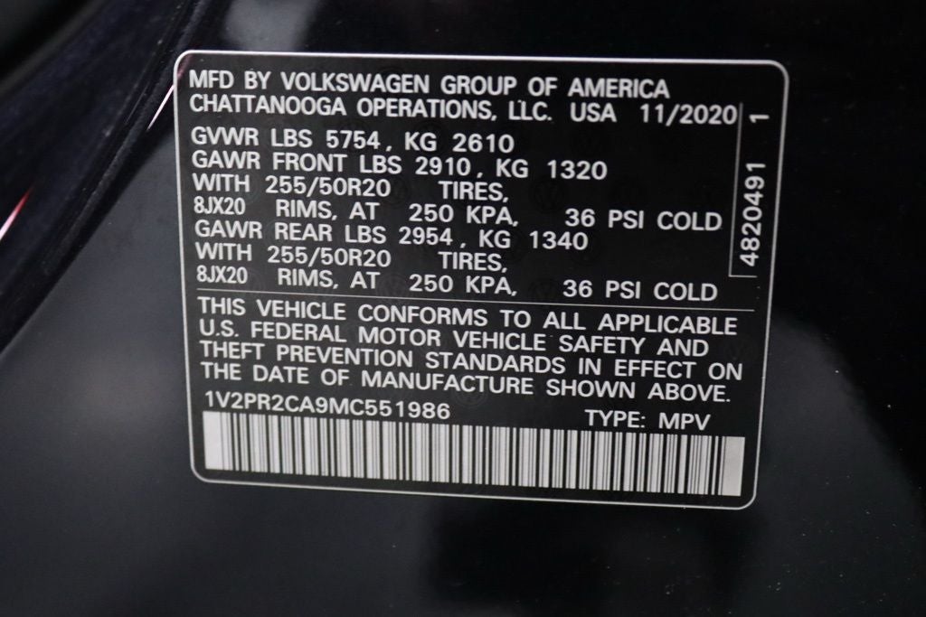 2021 Volkswagen Atlas 3.6L V6 SE w/Technology R-Line