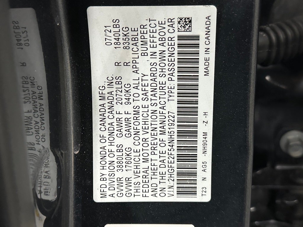 2022 Honda Civic Sport