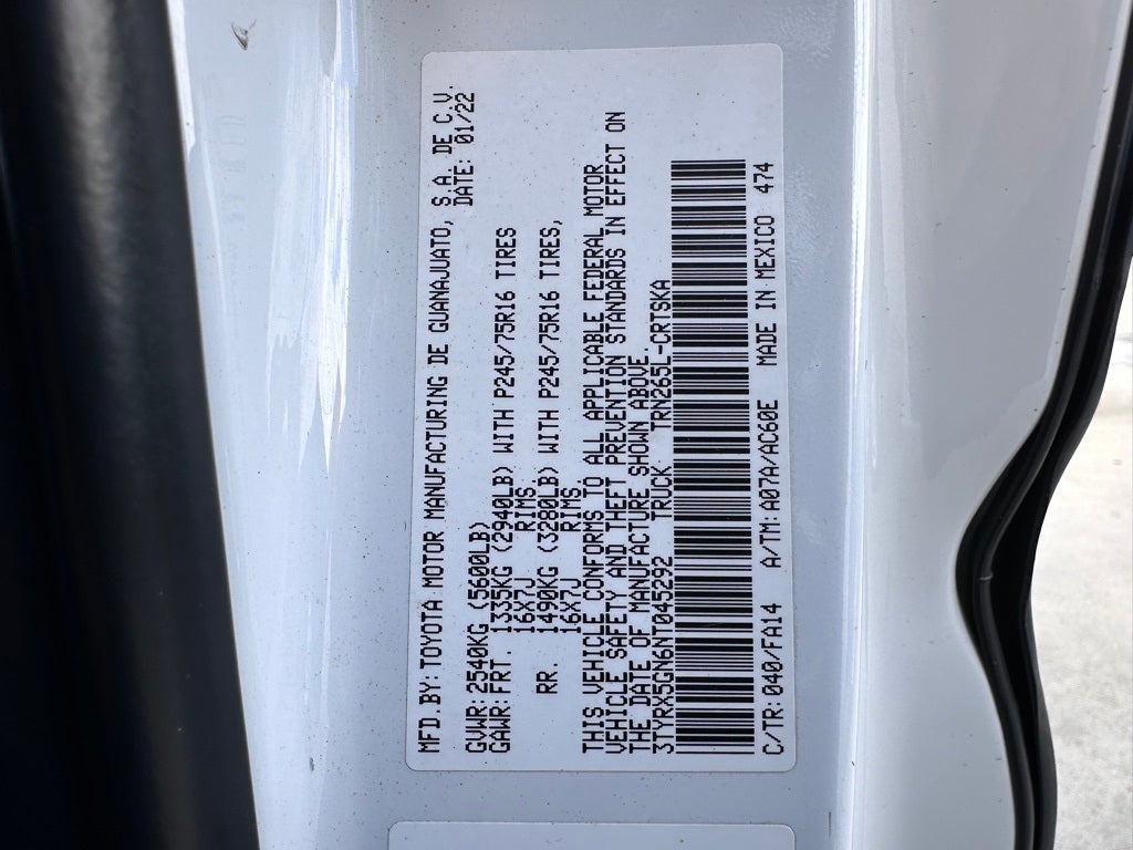 2022 Toyota Tacoma SR