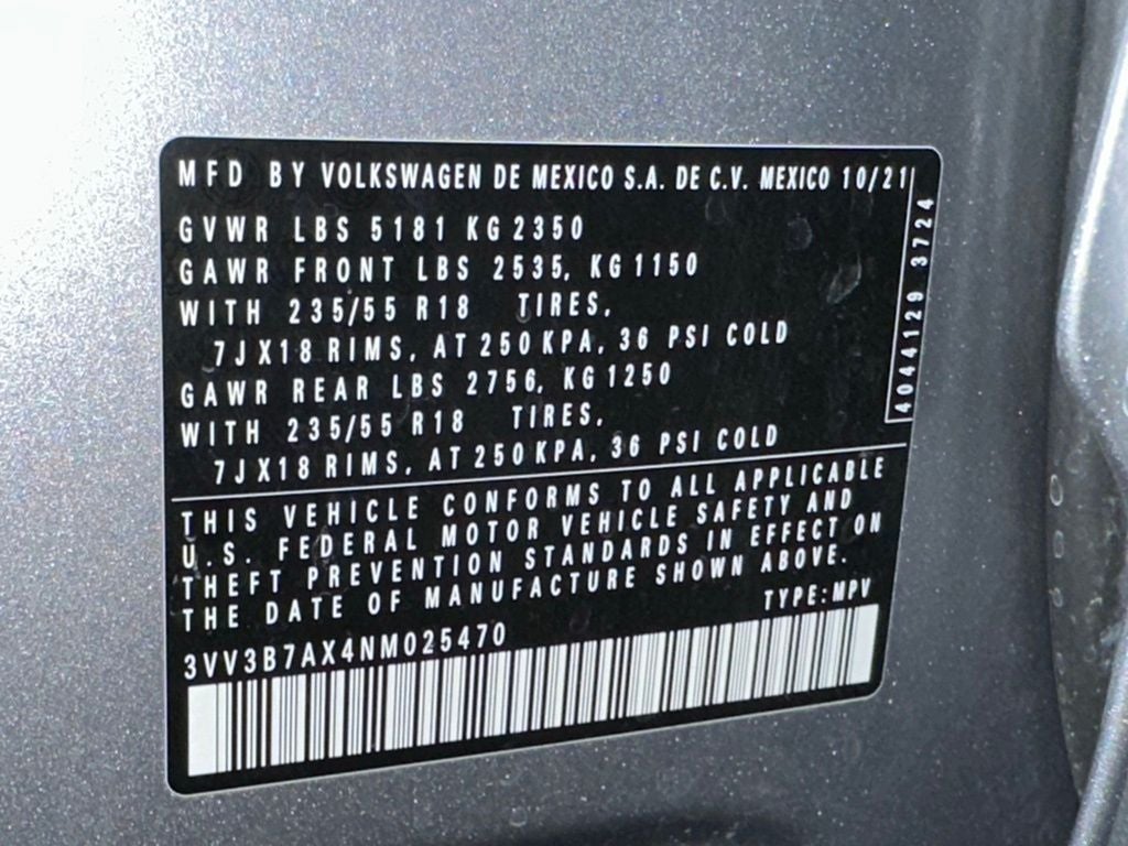 2022 Volkswagen Tiguan 2.0T SE