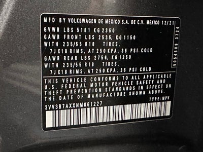 2022 Volkswagen Tiguan 2.0T SE