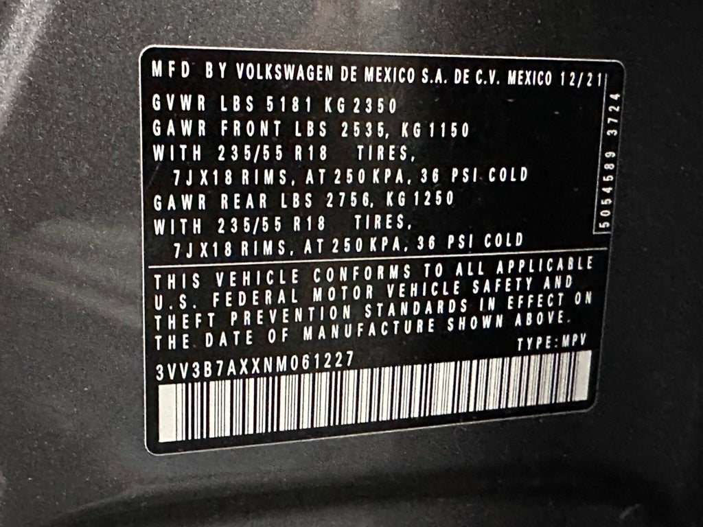 2022 Volkswagen Tiguan 2.0T SE