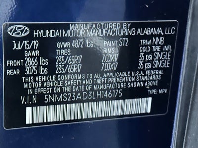 2020 Hyundai Santa Fe SE