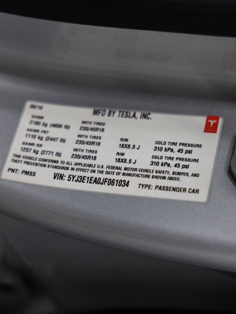 2018 Tesla Model 3 Mid Range