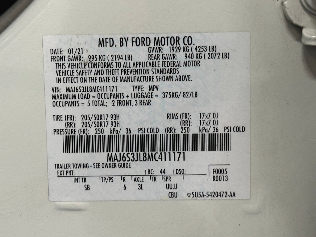 2021 Ford EcoSport SES